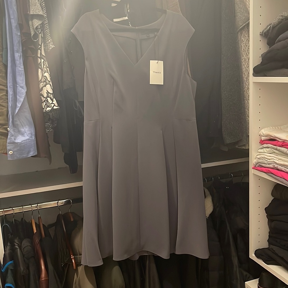 Theory cap sleeve dress in deep slate - size 16 - NWT